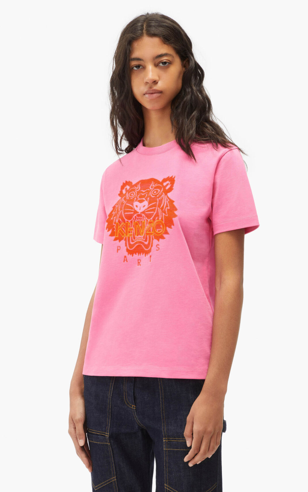 T Shirt Kenzo Femme Loose Tiger Rose BLPRW-3197